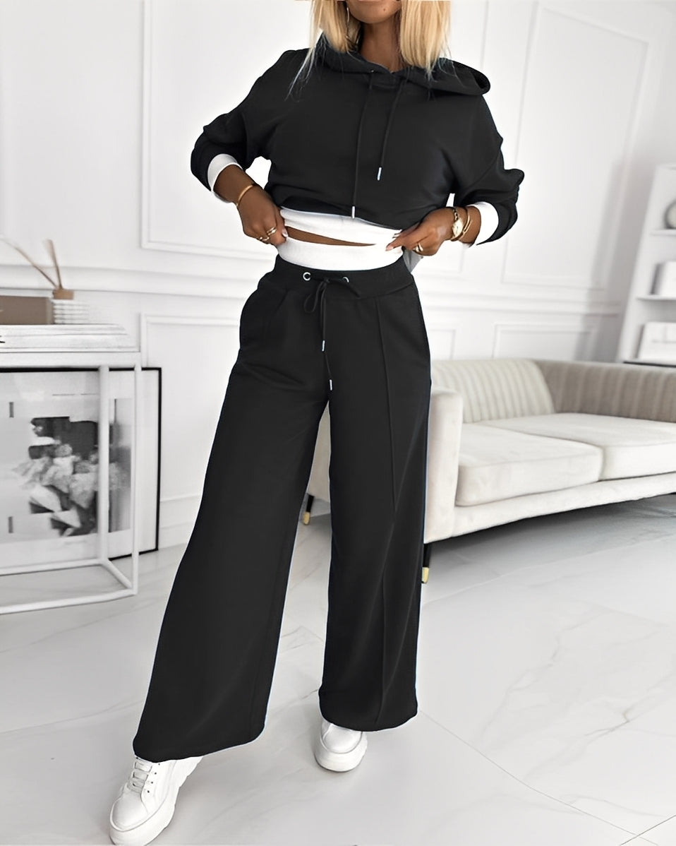 Paulina - Stilfuldt træningsdragt-sæt med hætte til damer