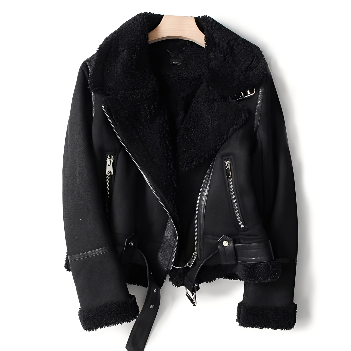 Marianne - Stilfuld ruskindsjakke med bælte til damer