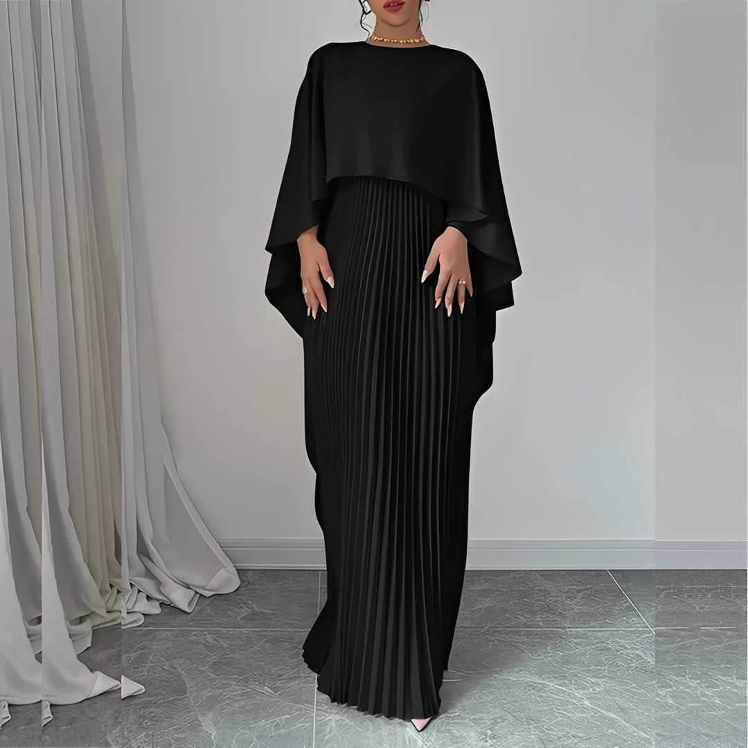 Marilou - Elegant kjole med plisseret kappe til kvinder