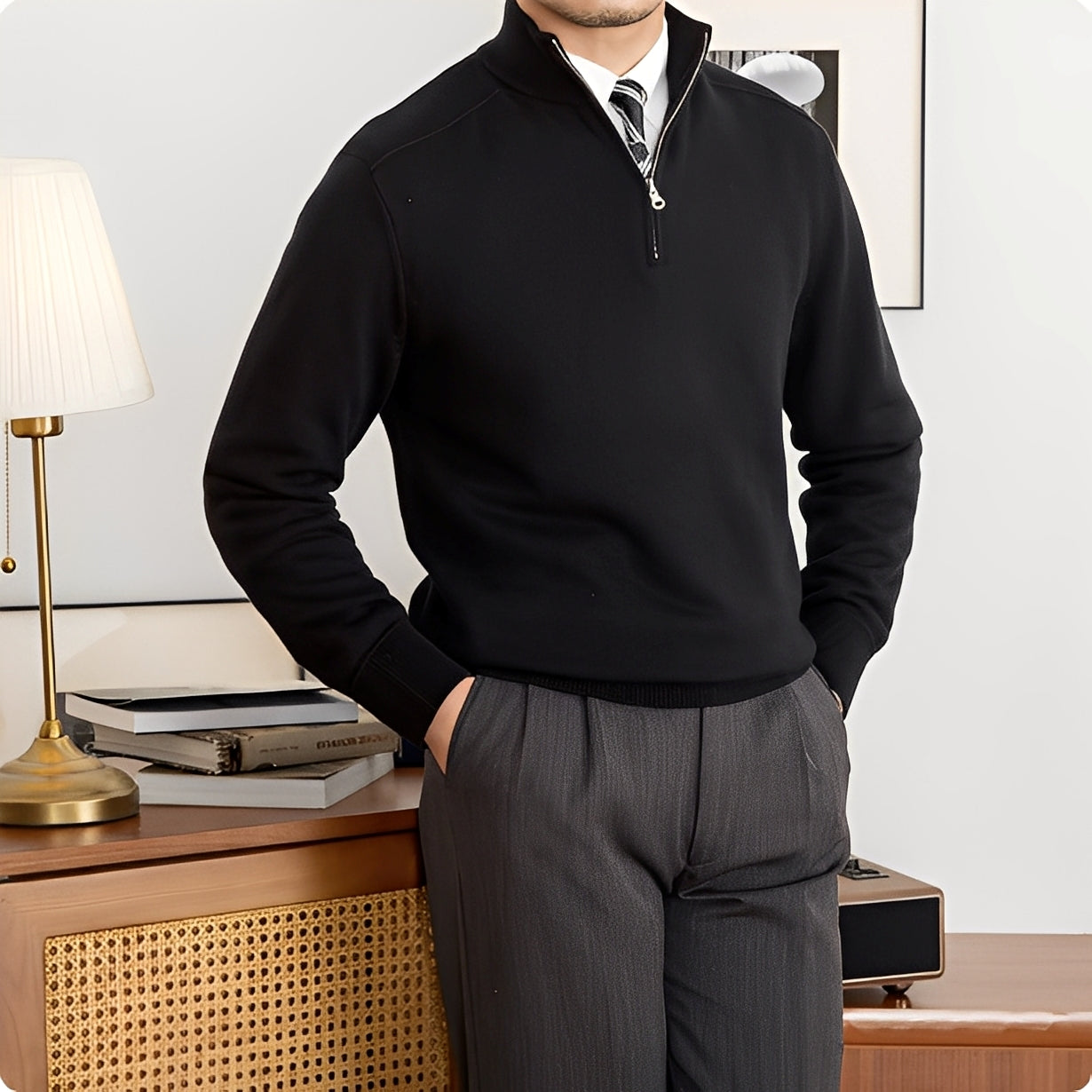 Wystan - Stilfuld uldstriktrøje til herrer