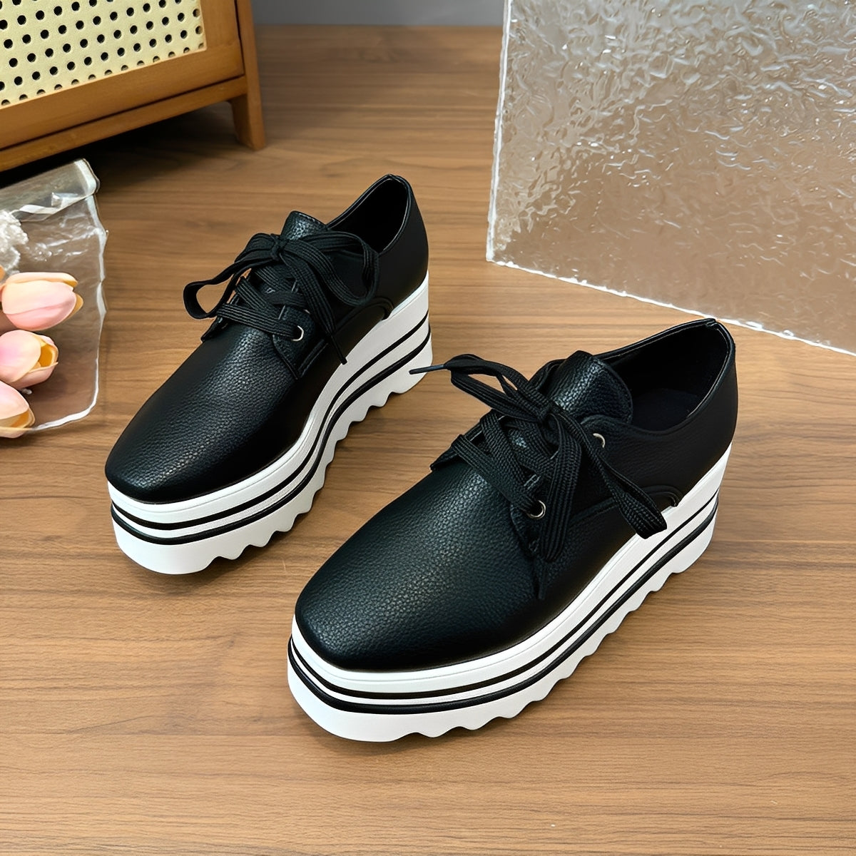 Joanne - Moderne Plateau-Sneakers med tyk sål til damer