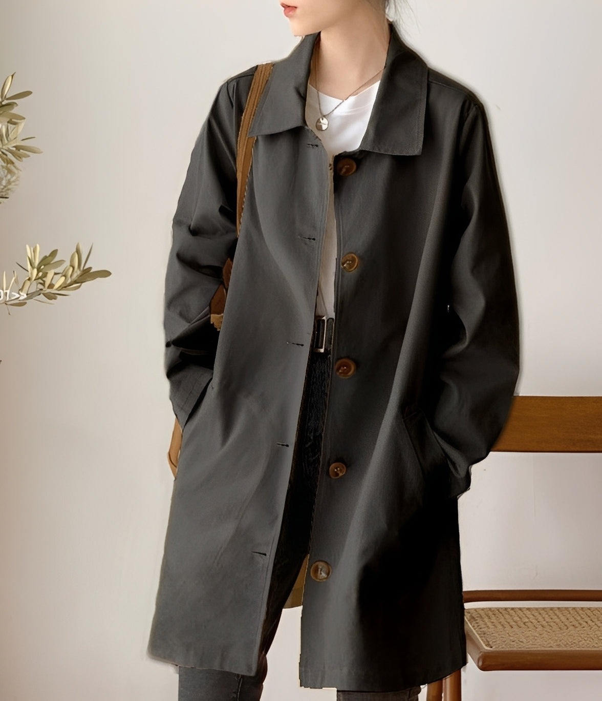 Rachael - Afslappet enradet trenchcoat til damer