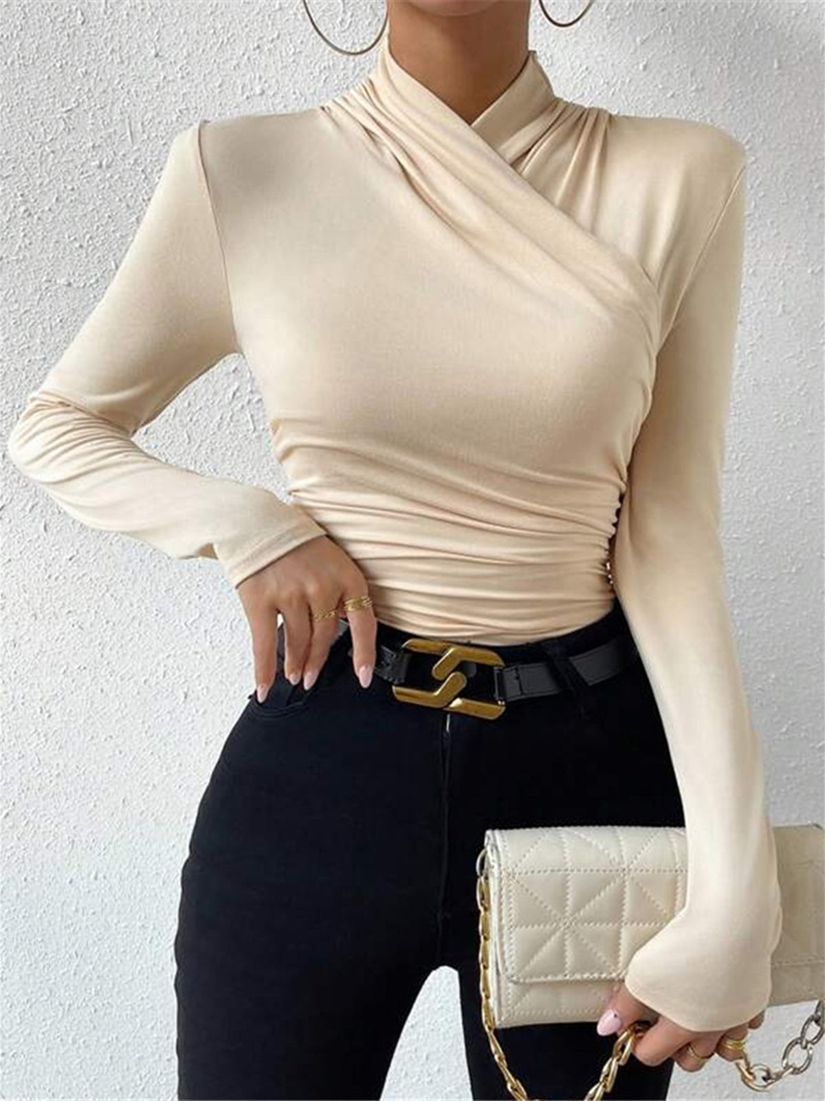 Isabelle – Cross-Over Krave Foldet Snoret Sweater