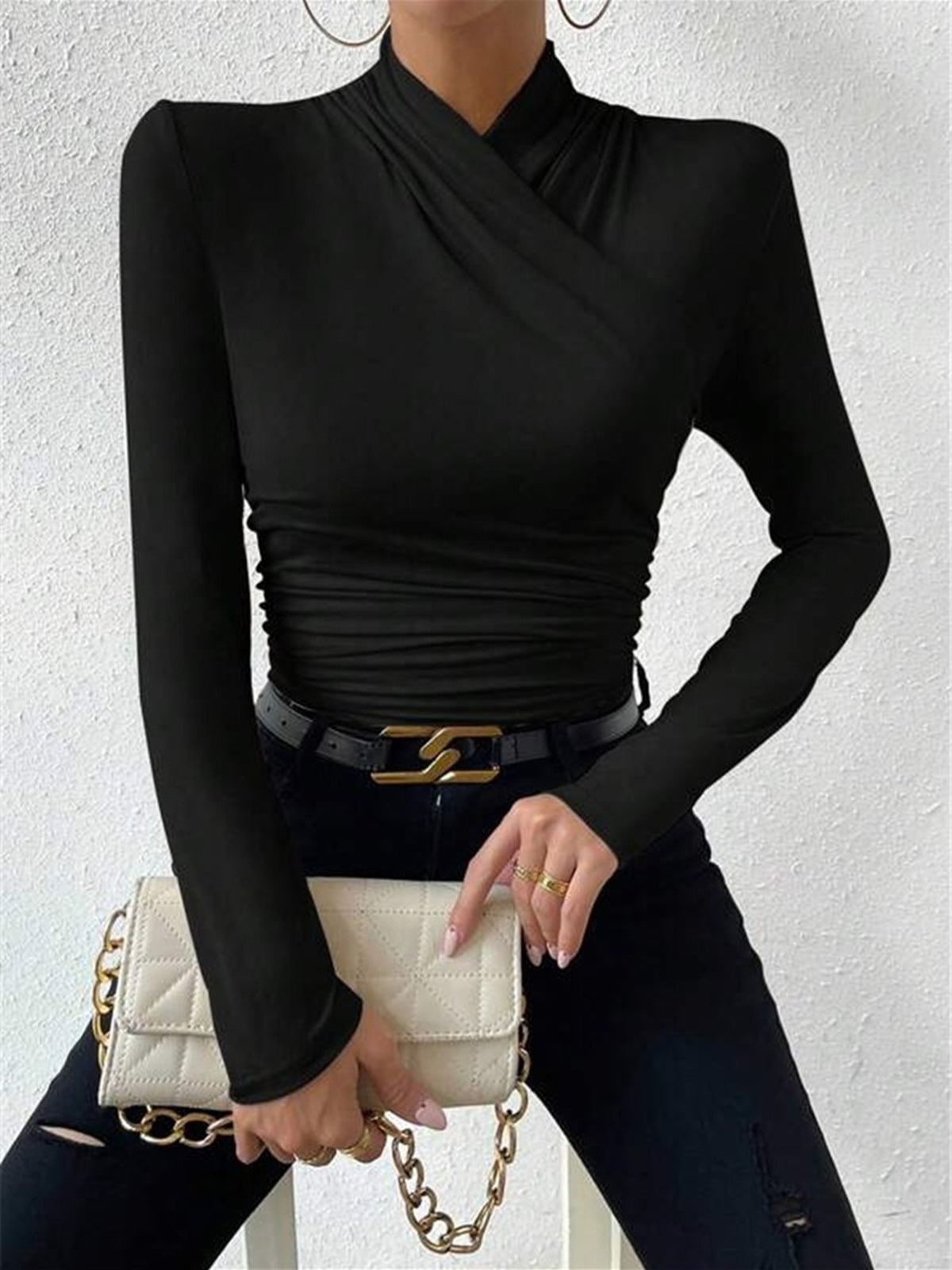 Isabelle – Cross-Over Krave Foldet Snoret Sweater