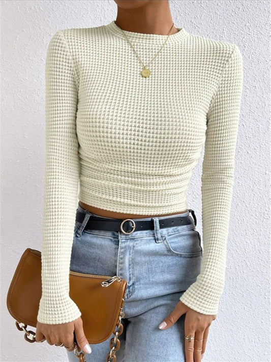 Tessa – Waffelstrik Slim-Pullover