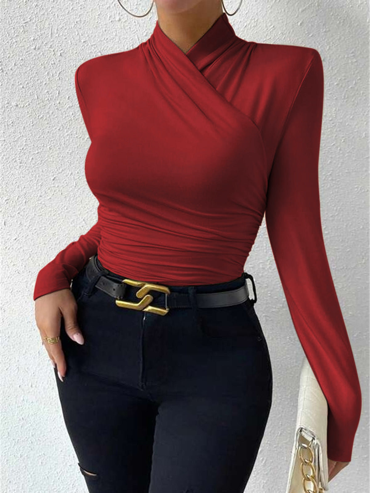 Isabelle – Cross-Over Krave Foldet Snoret Sweater