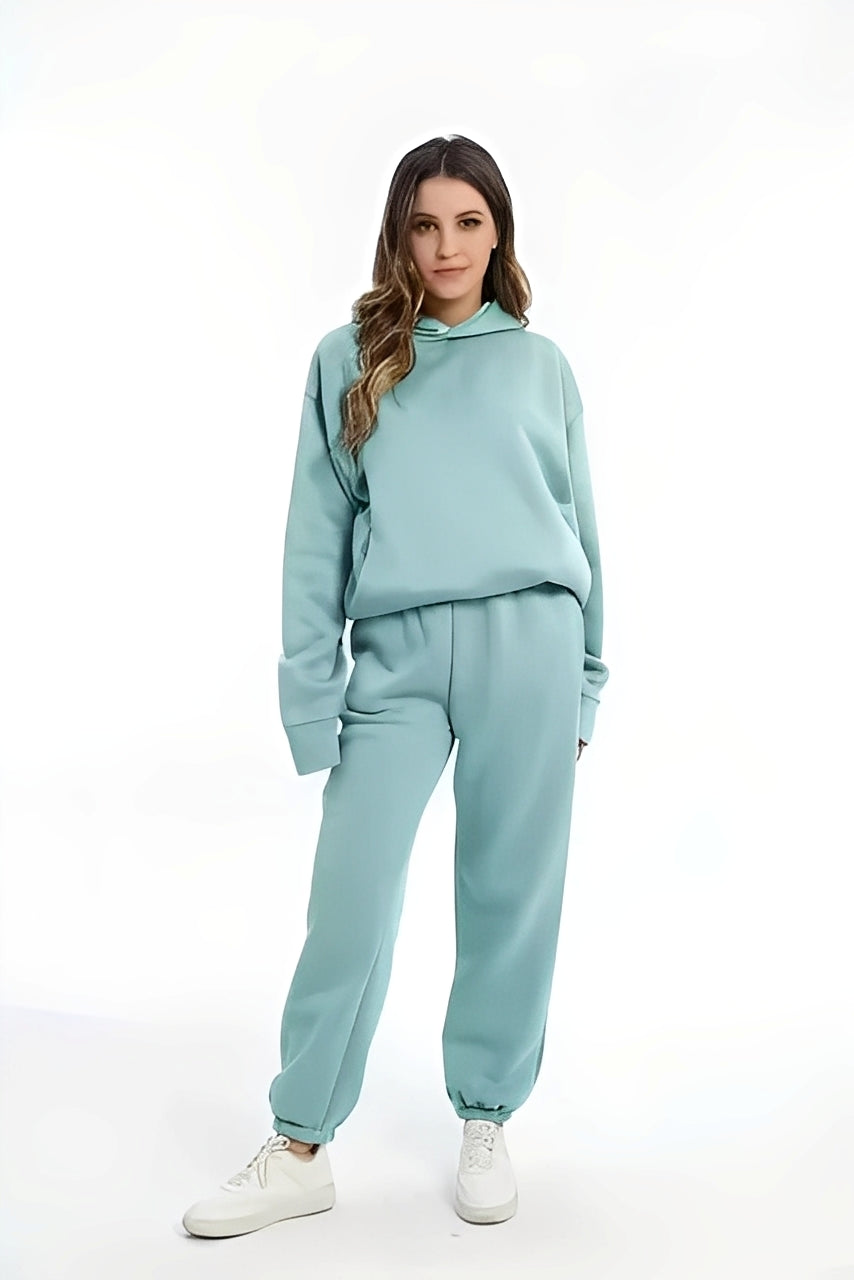 Adelia – Einfarvet Hoodie-Sæt