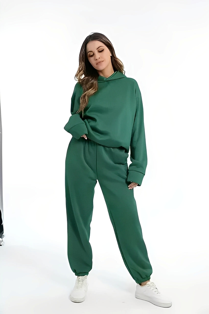 Adelia – Einfarvet Hoodie-Sæt