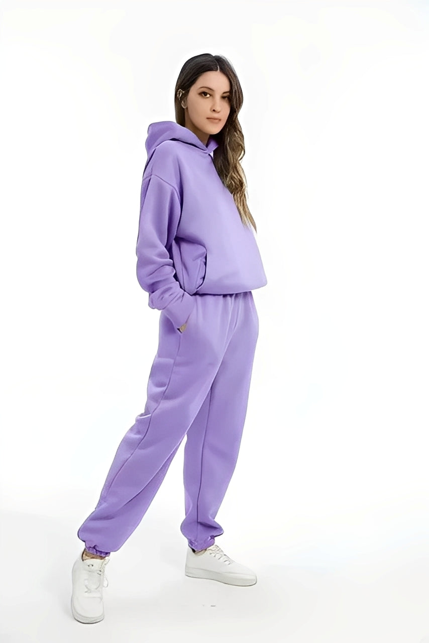 Adelia – Einfarvet Hoodie-Sæt