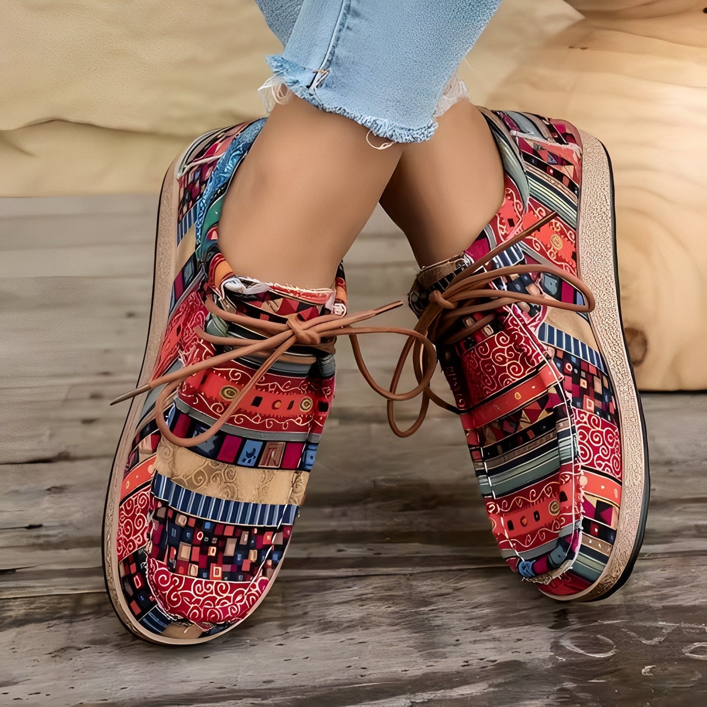 Shanice - Kunstneriske, behagelige sneakers med dæmpning til damer