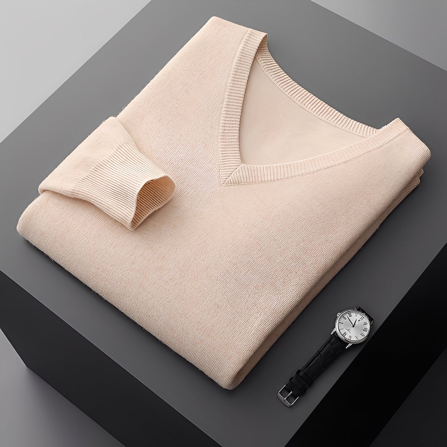 Myron - Enkel kashmir-sweater til herrer