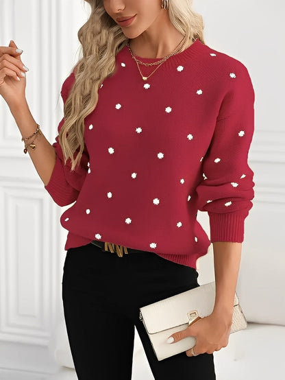 Karly - Stilfuld sweater med polka-dot-mønster til damer