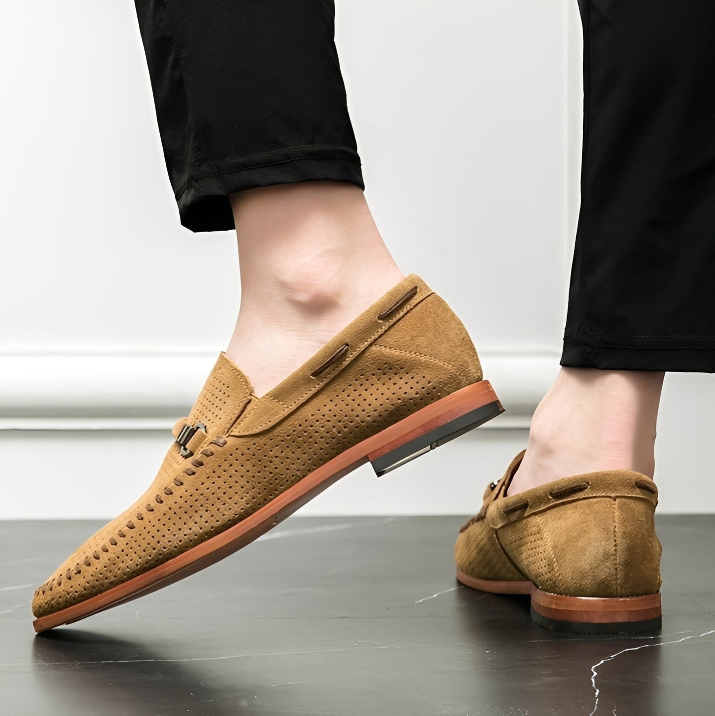 Wesley - Elegante Loafer af Ruskind til Herrer