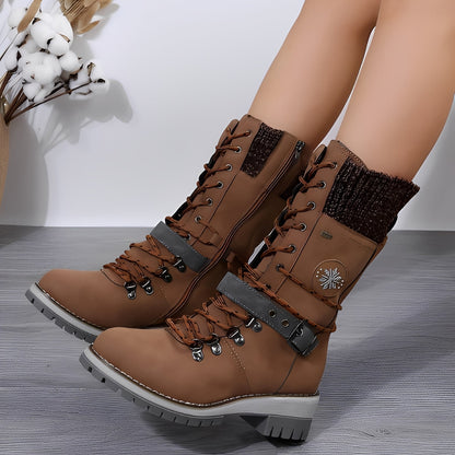 Maggie - Stilfulde snestøvler med strikkant til damer