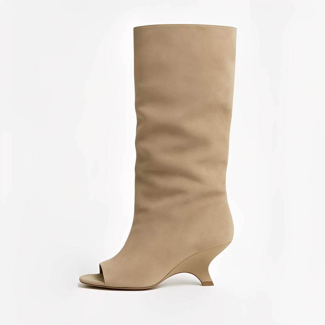 Aamina - Elegante høje støvler med åben tå til kvinder