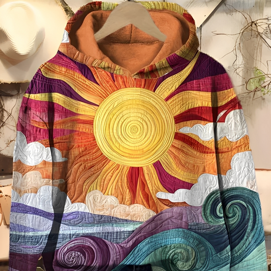 Vérène - Sweat med hætte med vintage print til kvinder