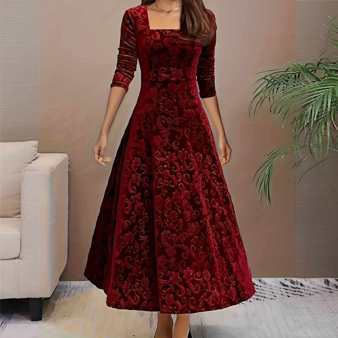 Malvina - Elegant kjole med firkantet halsudskæring til kvinder