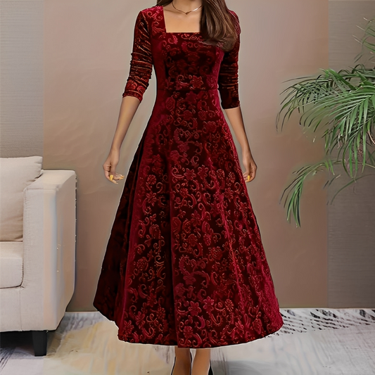 Malvina - Elegant kjole med firkantet halsudskæring til kvinder