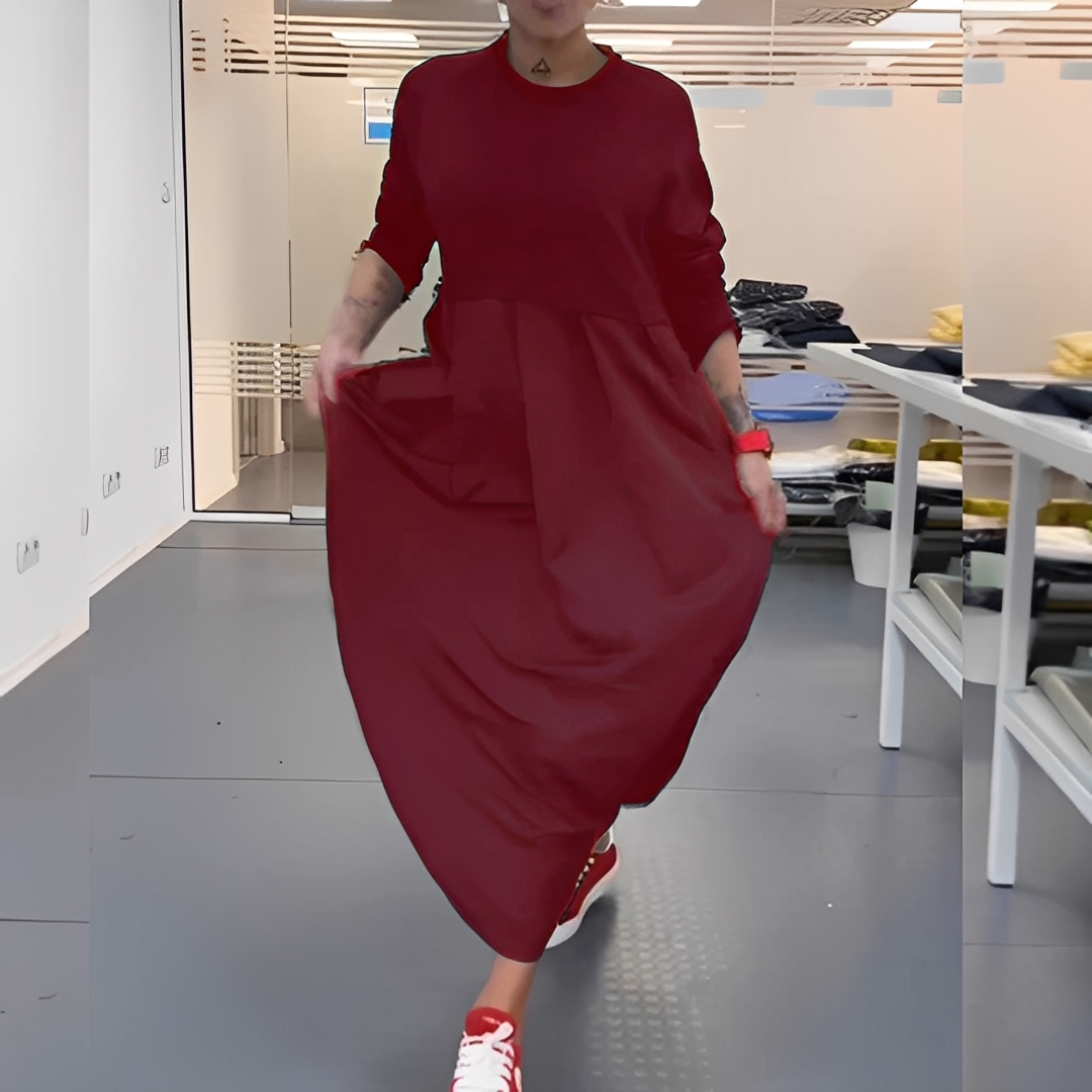 Gisèle - Afslappet kjole med rund hals til kvinder