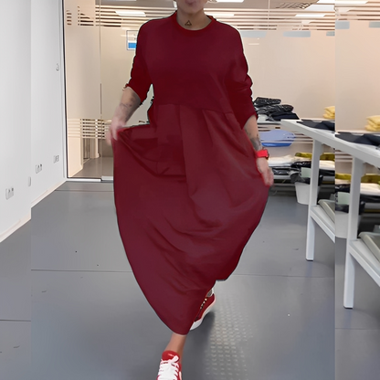 Gisèle - Afslappet kjole med rund hals til kvinder