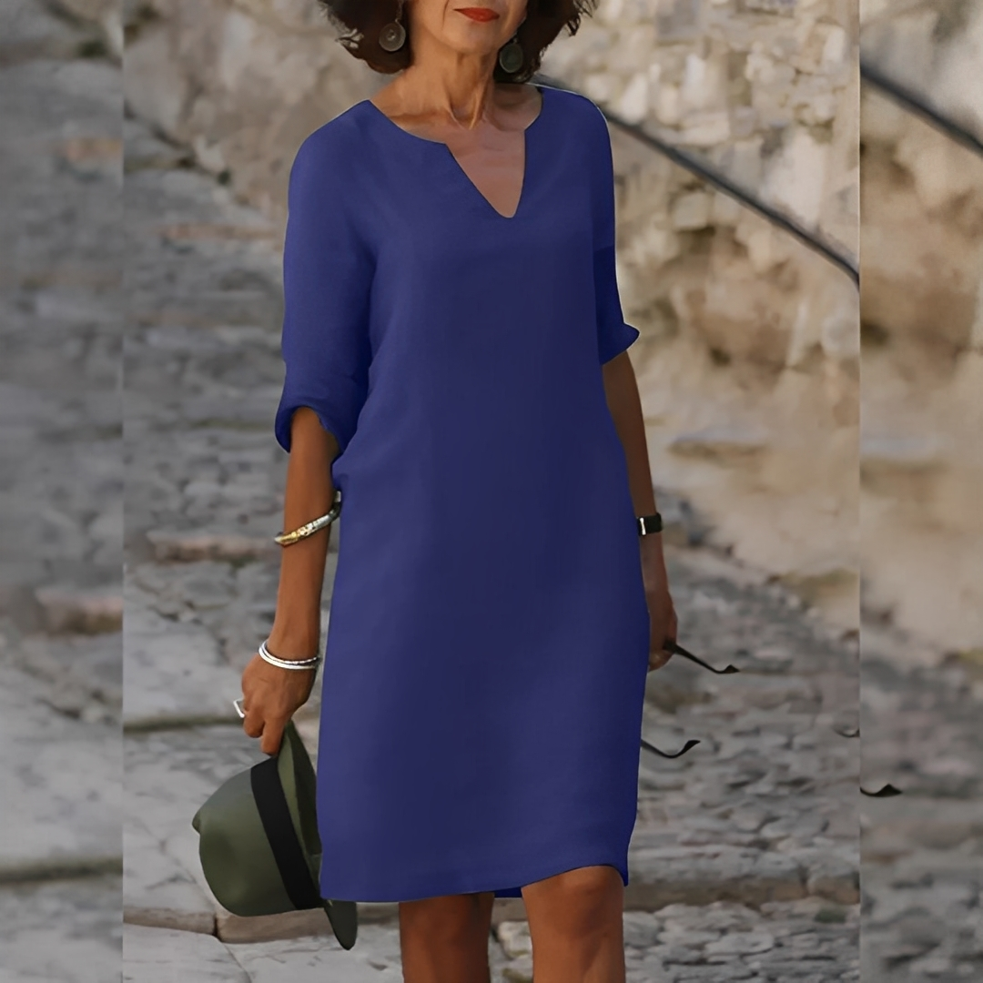 Guilaine - Elegant kjole med V-hals til kvinder