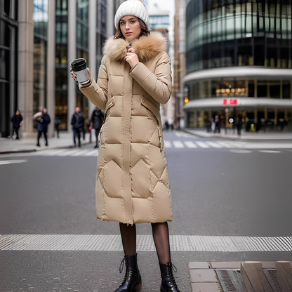 Marcellette - Vatteret vinterfrakke med hætte til kvinder