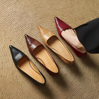 Rhea - Elegante læderpumps med spids tå til damer