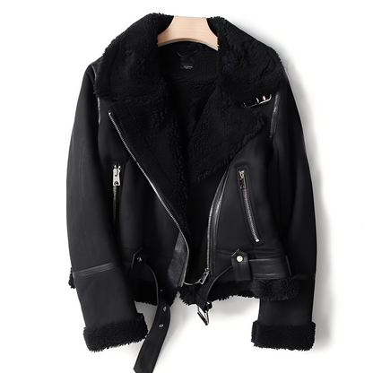 Marianne - Stilfuld ruskindsjakke med bælte til damer