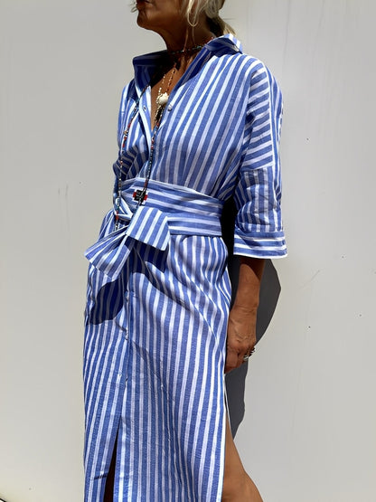 Christel - Lang polokjole med striber til kvinder