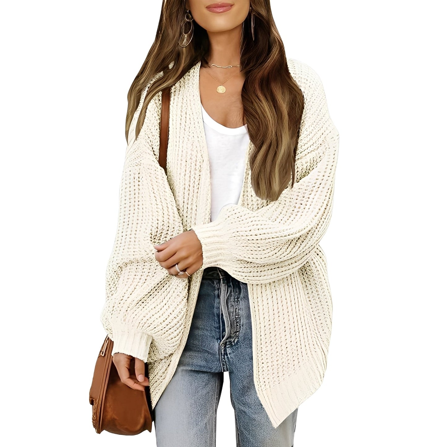 Nelly - Løs cardigan åben foran til kvinder