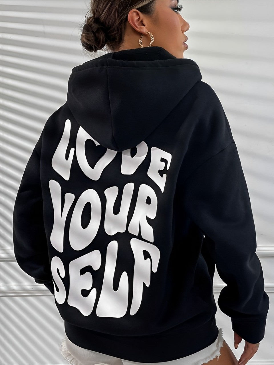 Daria – Gemusteret Bomulds-Hoodie