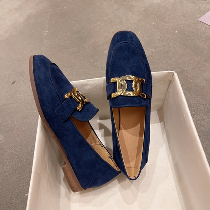 Alice - Klassiske, klodsede ruskind-loafers til damer