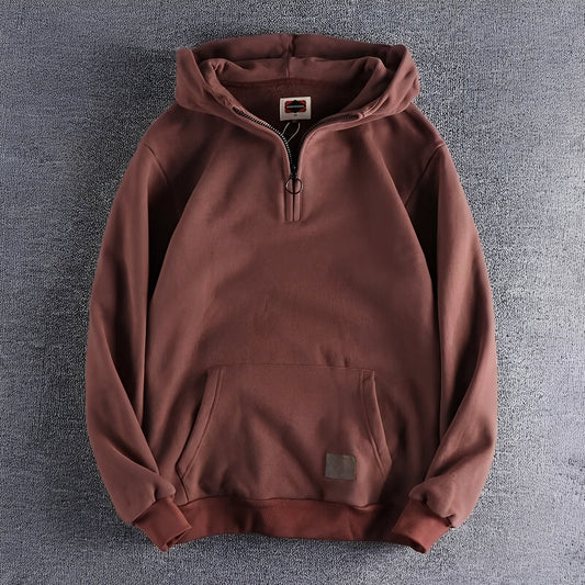 Tommy - Retro-hoodie med tyk lynlås til herrer