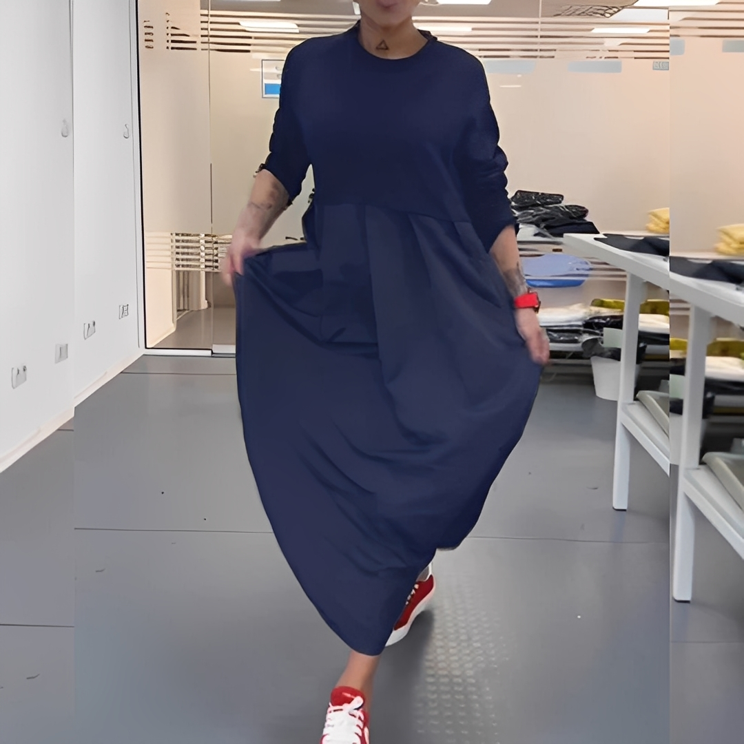 Gisèle - Afslappet kjole med rund hals til kvinder