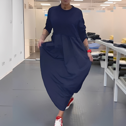 Gisèle - Afslappet kjole med rund hals til kvinder