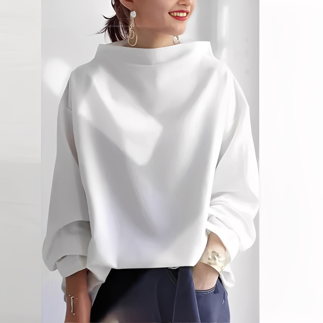 Yveline - Blød strikket højhalset top til kvinder