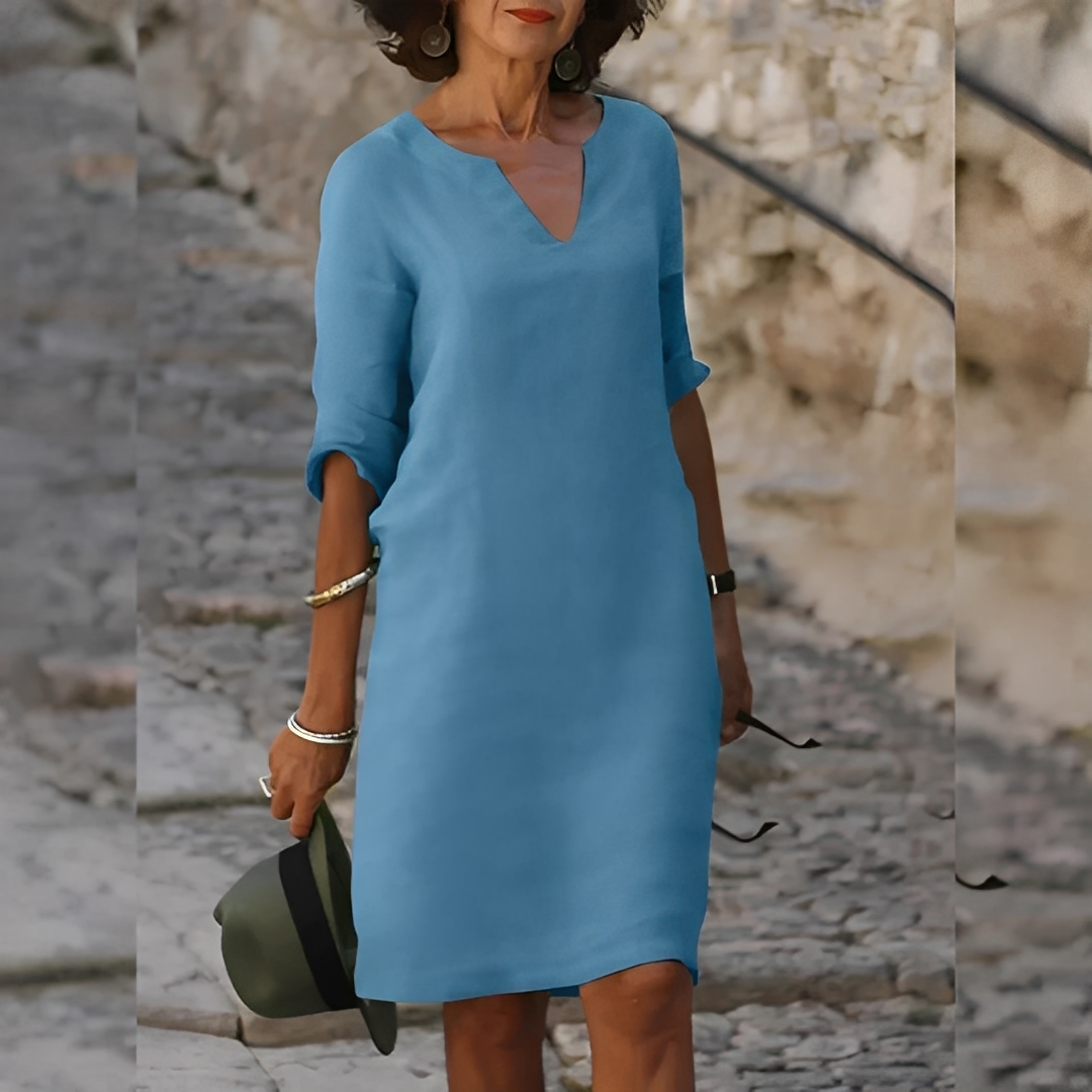 Guilaine - Elegant kjole med V-hals til kvinder
