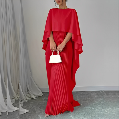 Marilou - Elegant kjole med plisseret kappe til kvinder