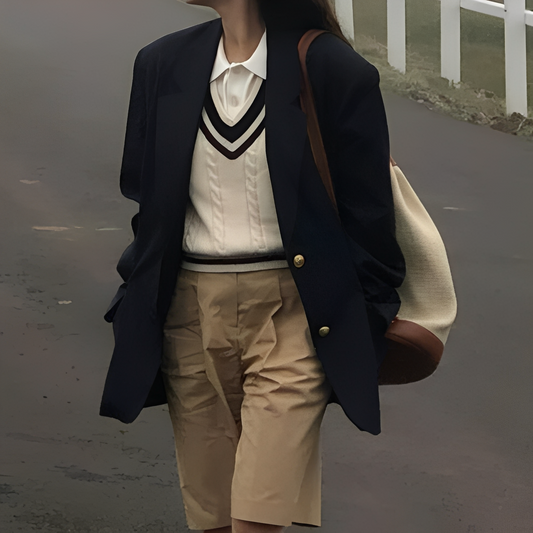 Leona - Klassisk strikvest med V-hals til damer