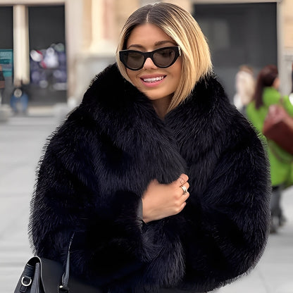 Jennifer - Moderne, smarte kunstpelsjakke til damer