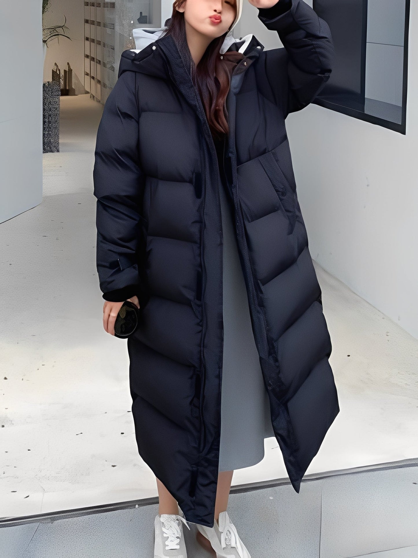 Hazel - Trendy lang hættejakke til damer