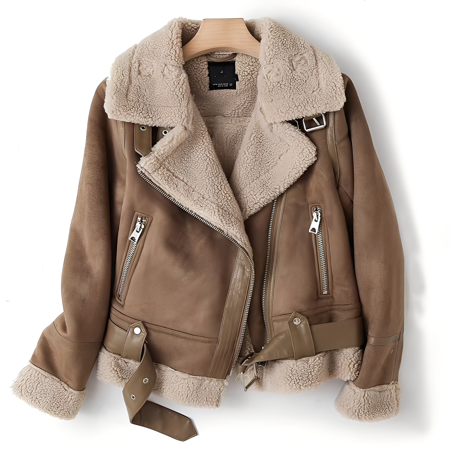 Marianne - Stilfuld ruskindsjakke med bælte til damer