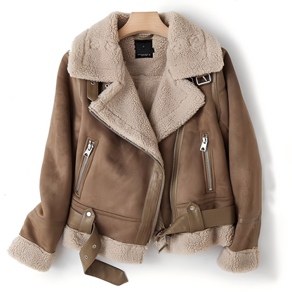 Marianne - Stilfuld ruskindsjakke med bælte til damer