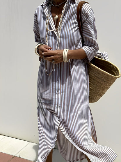 Christel - Lang polokjole med striber til kvinder