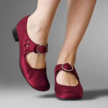 Adélayla - Komfortable lædersandaler med hæl til kvinder