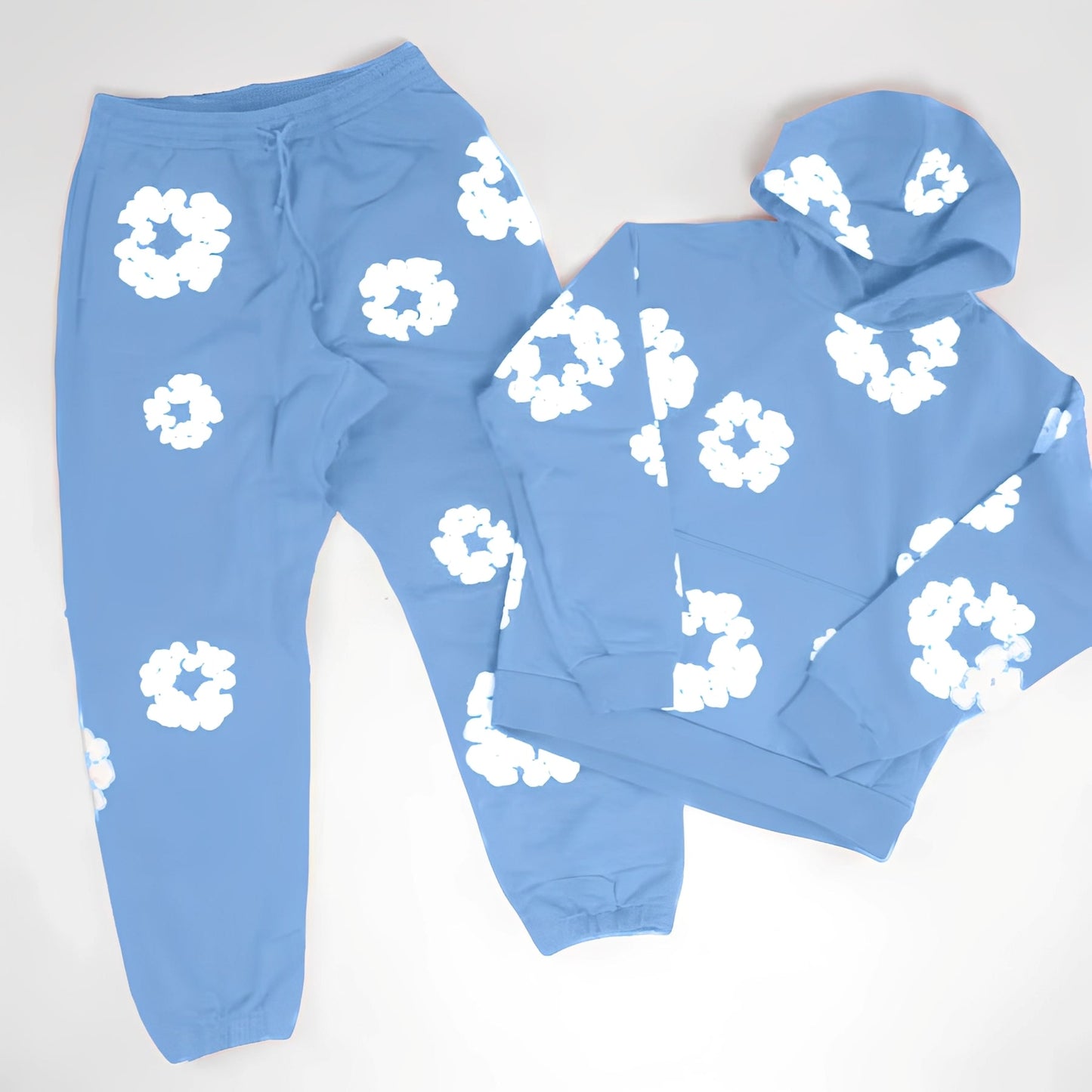 Theresa - Stilfuldt, løst siddende sæt med blomstermønster til damer