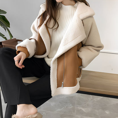 Lucienne - Oversize frakke i blød falsk pels til kvinder