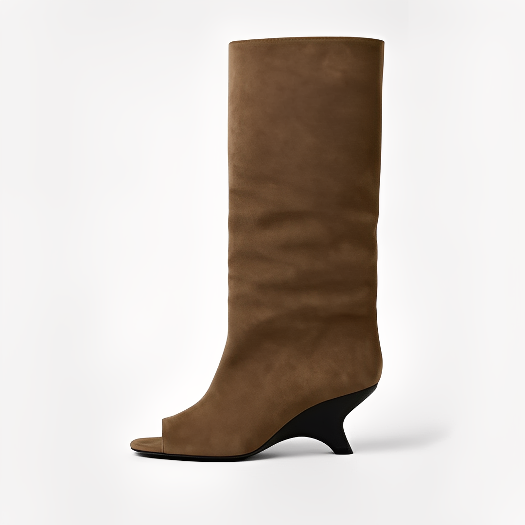 Aamina - Elegante høje støvler med åben tå til kvinder