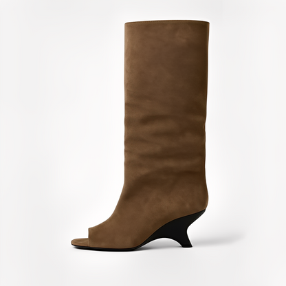 Aamina - Elegante høje støvler med åben tå til kvinder