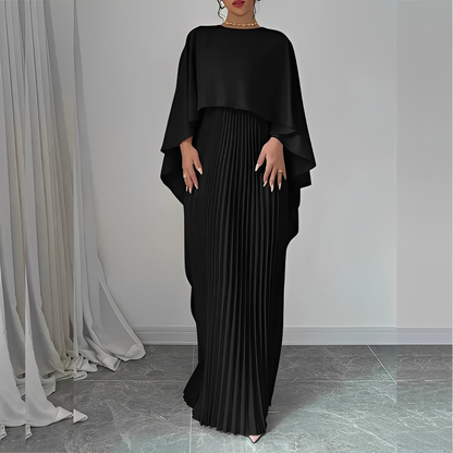 Marilou - Elegant kjole med plisseret kappe til kvinder